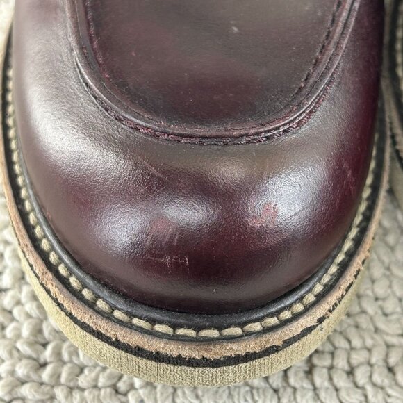 Milwaukee Moc Toe Boots Mens 10 Bradford Oxblood Leather Wedge Workwear Classic - Picture 9 of 13